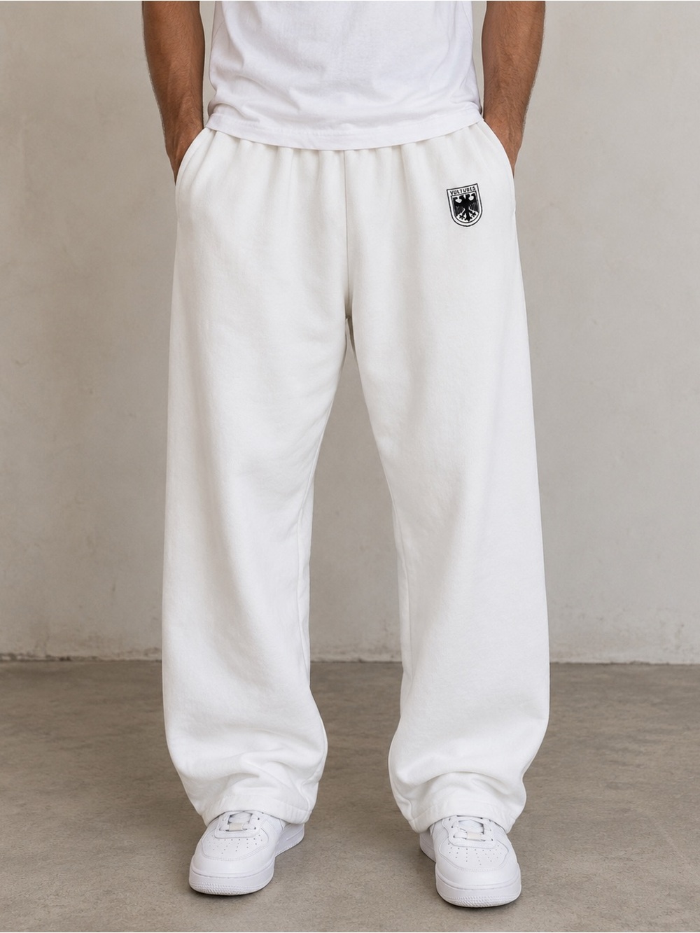 Yeezy Vultures White Sweatpants Size 2 M/L Wide Leg Drawstring